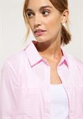 Streifenbluse im Baumwollmix soft legend rose