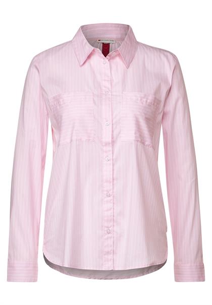 Streifenbluse im Baumwollmix soft legend rose