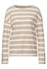Streifenshirt mit Knöpfen sheer beige