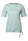 Streifenshirt mit Wording cool salvia green