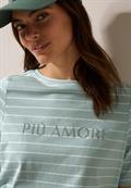 Streifenshirt mit Wording cool salvia green