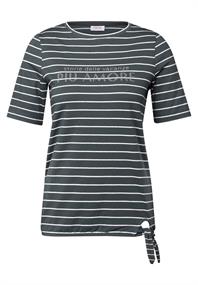 Streifenshirt mit Wording slate khaki