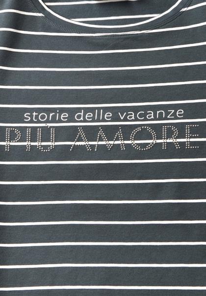 Streifenshirt mit Wording slate khaki