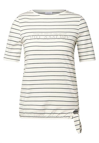 Streifenshirt mit Wording vanilla white