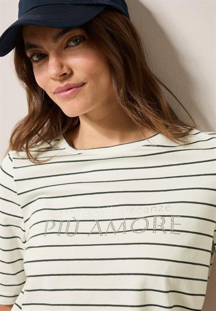 Streifenshirt mit Wording vanilla white