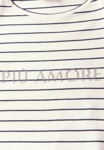 Streifenshirt mit Wording vanilla white