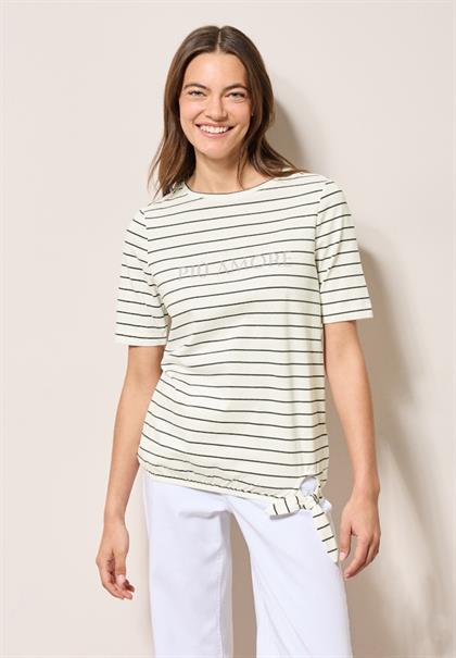 Streifenshirt mit Wording vanilla white