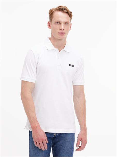 STRETCH PIQUE SLIM BUTTON POLO bright white