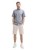 Stretch Slim Chino Shorts mit Gürtel white beige zig zag structure