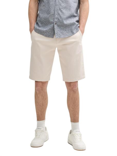 Stretch Slim Chino Shorts mit Gürtel white beige zig zag structure