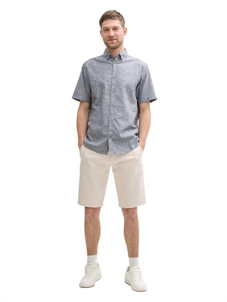 Stretch Slim Chino Shorts mit Gürtel white beige zig zag structure