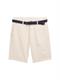Stretch Slim Chino Shorts mit Gürtel white beige zig zag structure