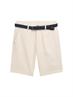 Stretch Slim Chino Shorts mit Gürtel white beige zig zag structure