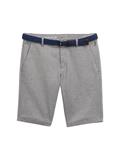 Stretch Slim Chino Shorts mit Gürtel white navy zig zag structure