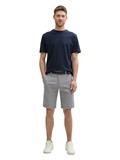 Stretch Slim Chino Shorts mit Gürtel white navy zig zag structure