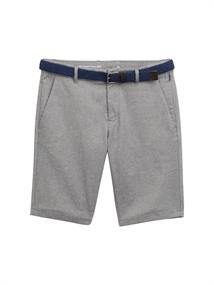Stretch Slim Chino Shorts mit Gürtel white navy zig zag structure