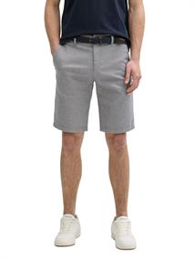 Stretch Slim Chino Shorts mit Gürtel white navy zig zag structure