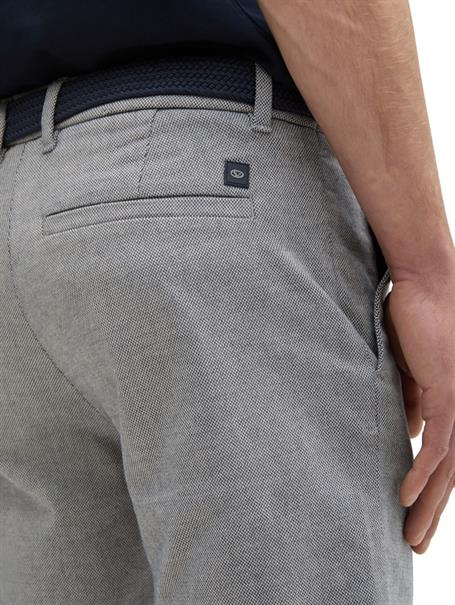 Stretch Slim Chino Shorts mit Gürtel white navy zig zag structure