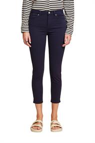Stretchige Mid-Rise-Hose in Cropped-Länge navy