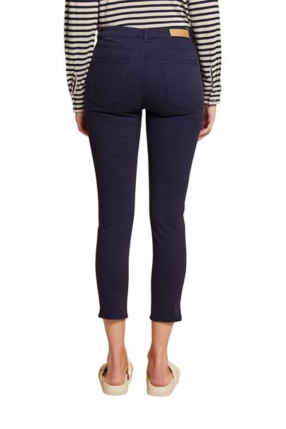 Stretchige Mid-Rise-Hose in Cropped-Länge navy