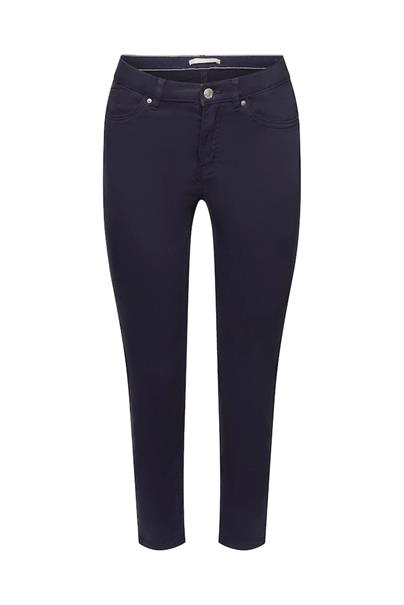 Stretchige Mid-Rise-Hose in Cropped-Länge navy