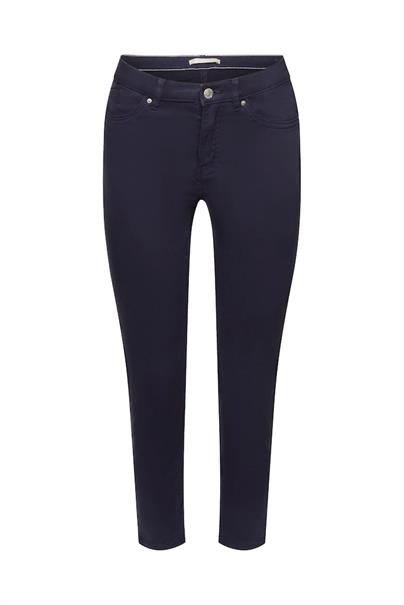 Stretchige Mid-Rise-Hose in Cropped-Länge navy