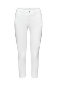 Stretchige Mid-Rise-Hose in Cropped-Länge white