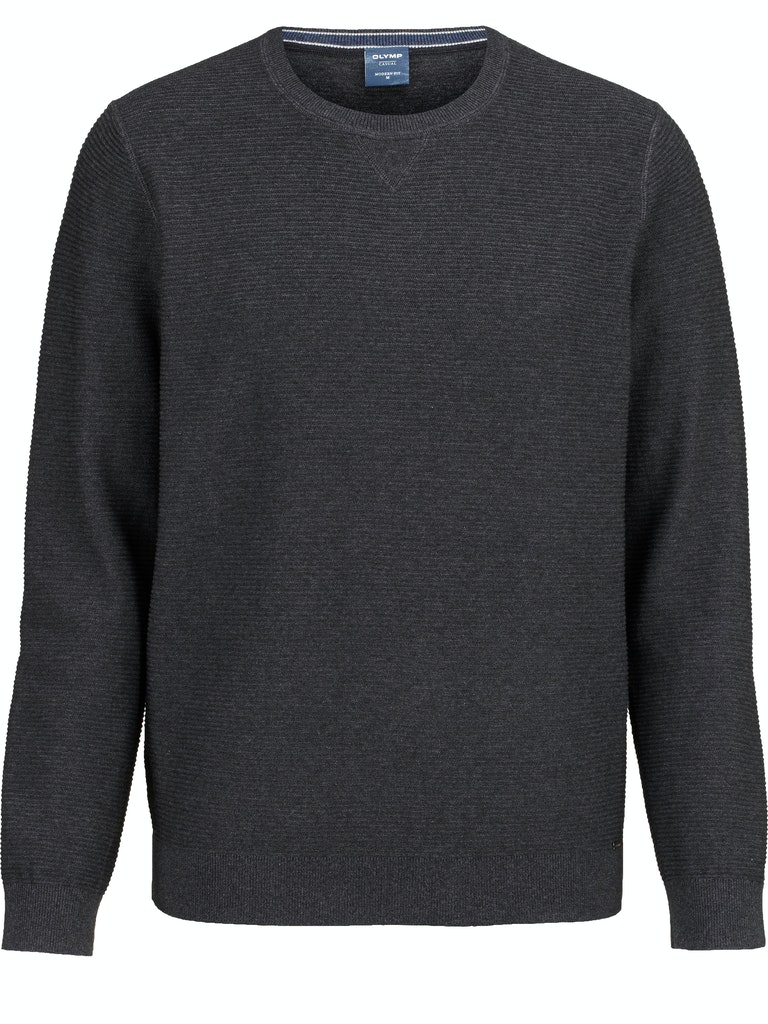 Olymp Herren Pullover 530185 Anthrazit - modern fit