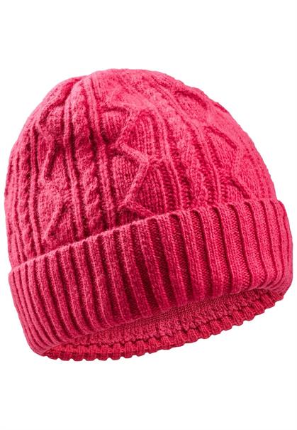 Strick-Beanie aus Wolle magnolia