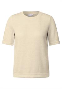 Strick-Look Glitzer T-Shirt light beige