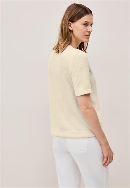 Strick-Look Glitzer T-Shirt light beige