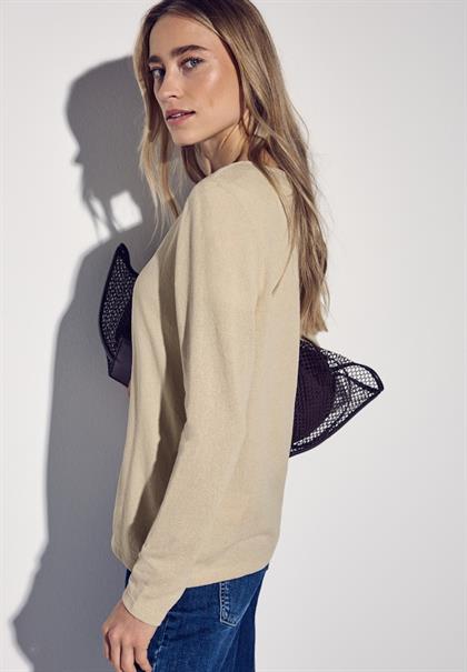 Strick-Look Jacke cotton beige