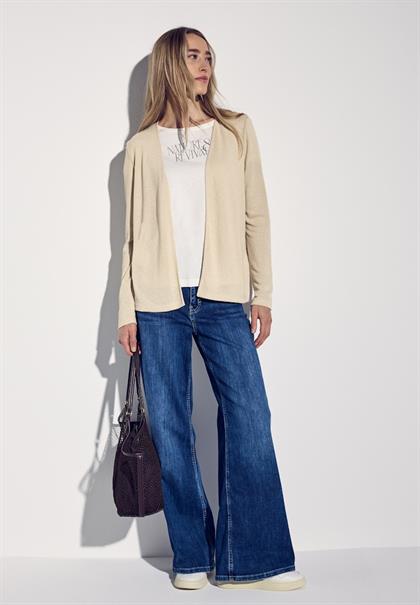Strick-Look Jacke cotton beige