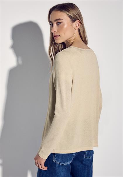 Strick-Look Jacke cotton beige