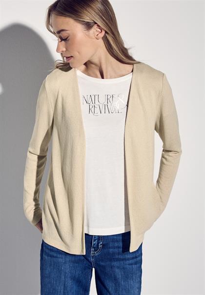 Strick-Look Jacke cotton beige