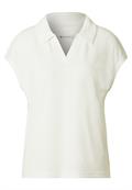 Strick-Look Poloshirt off white