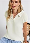 Strick-Look Poloshirt off white