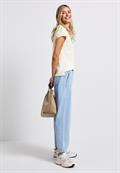 Strick-Look Poloshirt off white