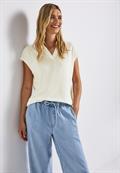 Strick-Look Poloshirt off white