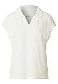 Strick-Look Poloshirt off white