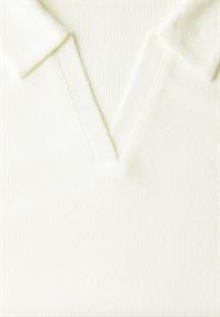 Strick-Look Poloshirt off white