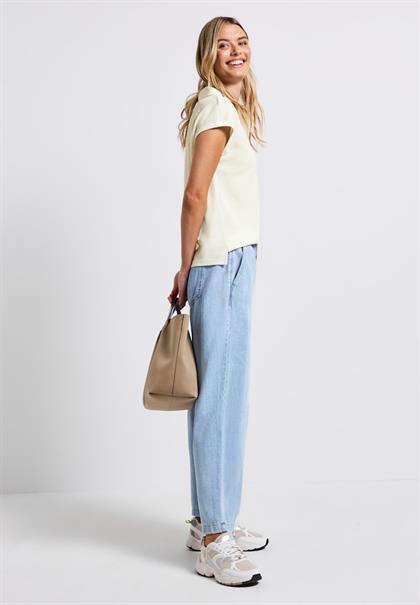 Strick-Look Poloshirt off white