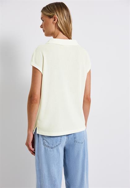 Strick-Look Poloshirt off white