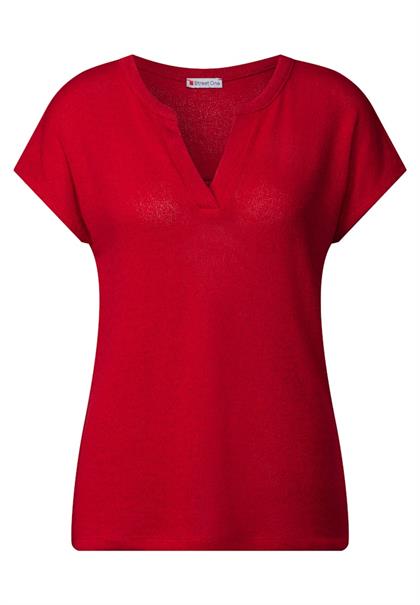 Strick-Look Shirt glory red