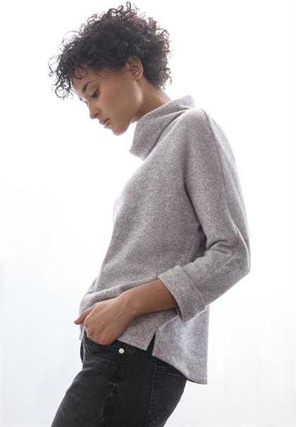 Strick-Look Shirt mit Kragen heather grey mel.