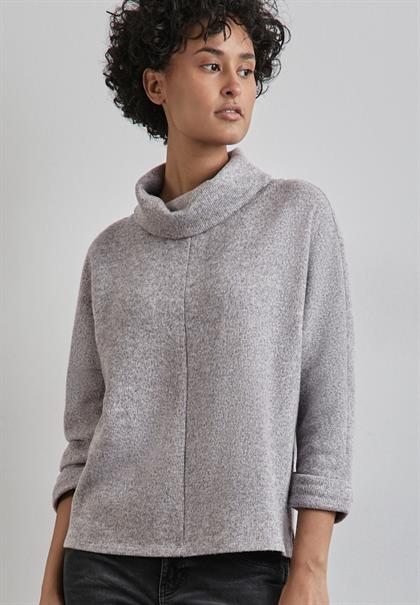 Strick-Look Shirt mit Kragen heather grey mel.