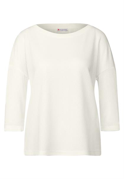 Strick-Look Shirt off white