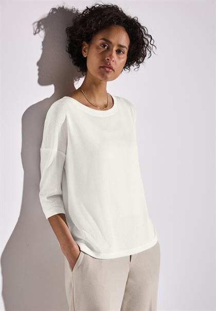 Strick-Look Shirt off white