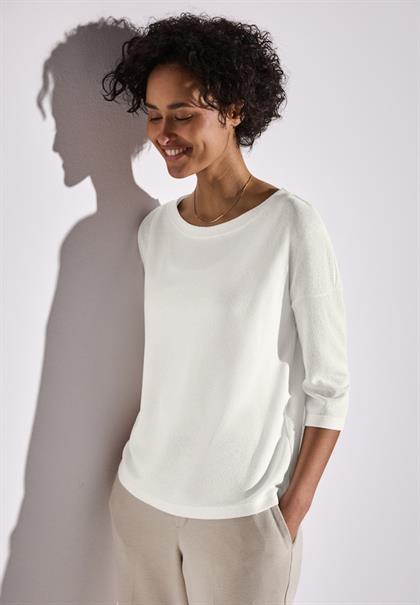 Strick-Look Shirt off white