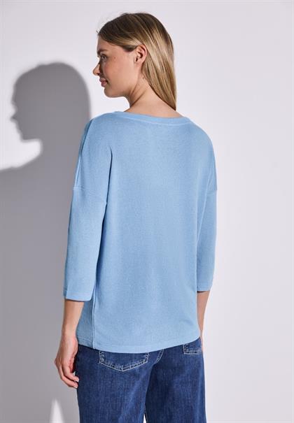 Strick-Look Shirt serenity blue